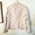 Armani Collezioni  Womens Size 12 Blazer Ivory Gray Long Sleeve Career Jacket Photo 5