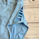 Jessica Simpson Textured Solids Plunge One Piece in Sky Size XL NWT Photo 5