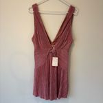 Free People  Twist And Shout Desert Rose Pink Mini Dress Pleated VNeck Sleeveless Photo 11