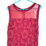 Kut From The Kloth  size 6 red crochet‎ lace dress sleeveless mesh neck zip back Photo 2