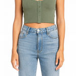 Urban Outfitters  Out From Under Size XS/S Green Ribbed Crop Top Photo 0