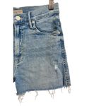 MOTHER High Waisted Rascal Slit Fray‎ Denim Shorts drinking by the pool size 25 Blue Photo 1