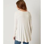 Free People We The  Sz M Malibu Thermal Top Oatmeal Heather Scoop Neck Oversized Photo 1