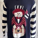 Vintage Christmas Snowman Sweater Size 1X Kitschy whimsical Americana Photo 0