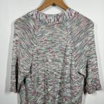 Ponsesa Cardigan Women XL NWT Rainbow Shark Bite Hem Short Sleeve Spring FA3306J Blue Photo 3