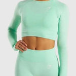 Gymshark Vital Pistachio Seamless Long Sleeve Crop Top Athletic Women’s XS Photo 0