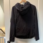 Athleta  Cowl Neck Black Stretch Sweatshirt Hoodie Athleisure‎ Casual Neutral L Photo 3