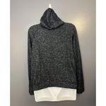 Ambiance Hoodie Sweatshirt Womens Small Gray Knit V Neck Lightweight Pullover Photo 4