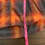 Old Navy Evermore Boyfriend Fit Flannel Shirt Orange Plaid Small Swiftie Cozy Photo 8