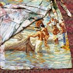 VINTAGE JAMS WORLD HAWAIIAN WRAP SKIRT Blue Size M Photo 2