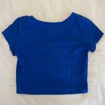 Ambiance Apparel Blue Cotton Cropped Shirt Photo 1