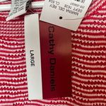 Cathy Daniels  Marley Del Ray Long Sleeve Marled Red Gold Embellishment Button Photo 4