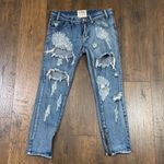 One Teaspoon Trashed Distressed Freebird Zipper Ankle Jeans Photo 1