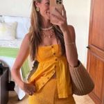 Free People  Larissa yellow smocked short set nwt medium Photo 2