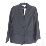 Womens Emanuel Ungaro Linen Blend Blazer Jacket Slate Blue Shimmer S NWT $265 Photo 0