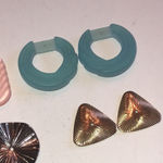 Lot of 4 Retro Vintage Pink Blue Silver Tone & Gold Tone Earring Jackets Photo 2