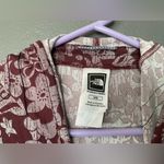 The North Face  Burgundy and White Floral Pullover With Hood Size Medium Photo 3
