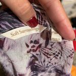 Soft Surroundings  Purple Pink Belted Fringe Light Coverup Kimono Cardigan 2X Photo 9