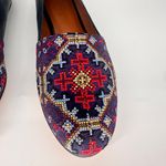 Sundance Segovia Cross-Stitch Embroidered Blue Leather Slip on Flats shoes Sz 6 Photo 9
