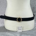 Linea Pelle lp Lizard Skinny Belt Womens Medium Black O Photo 0
