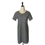 J.Crew Black and White Striped Short Sleeve Crewneck Mini Dress Size XS Photo 2