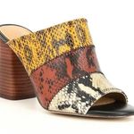 Gibson Latimer  Gibson & Latimer Mya Multi-Color Snake Patchwork Open-Toe Heels Photo 0