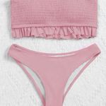 SheIn Smocked Frill Bandeau Bikini Swimsuit Photo 0