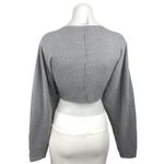 Urban Outfitters Gray Ribbed Knit V-Neck Long Sleeve Batwing Crop Sweater Top S Photo 1