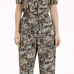 Vintage 80s Safari Jumpsuit Animal Print Boho Utility One Piece Photo 0