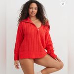 Aerie Cable car Quarter zip sweater SZ:M Photo 2