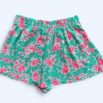 Charlotte Russe High Waisted Floral Flowy Shorts in Green/Pink Size Small Photo 1