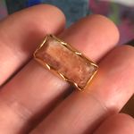 Handcrafted 18kt 925 vermeil strawberry quartz ring 8.5 Gold Photo 5