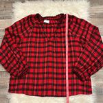 Old Navy NWT tartan plaid peasant top Large Tall Photo 8