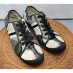 Coach Nia Wedge Sneakers Women’s 7.5 Silk Patch Logo Brown Pink Photo 1