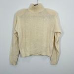 Vintage Wainscott Cream Ribbed Mock Neck Sweater Lambswool Angora Blend Retro Size M Photo 1