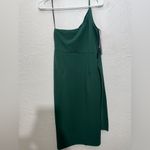 Hello Molly  Green One Shoulder Tie Front Slit Dress Size Large/8 Photo 2
