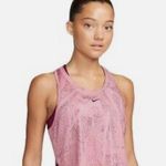 Nike  Pink Metallic Cropped Training Tank Photo 1