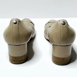 AGL Women's Tan Beige Snakeskin Cap Toe Leather Ballet Block Heel Pumps Size 36 Photo 5