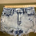 Kancan Jean Shorts Size Large High Rise Light Acid Wash Frayed Festival Grunge Blue Photo 5