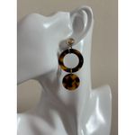 Tortoise Shell Hoop Earrings Brown Photo 2