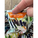 Jams World Women's Paisley Rain print V-Neckline Single Tier Ruffle Dress Size L Photo 4