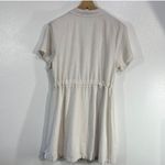 Modcloth Linen Blend Shirt Dress 1X Coastal Soft Girl Minimalist Beige Pockets Photo 2