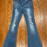 Almost Famous  Distressed Blue Flare Jeans Photo 0