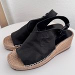 Rag and Bone Sienna Soft Leather Wedge Espadrille Sandal in Black Size 7 (US) Photo 3
