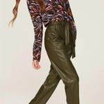 Peter Som Collective Faux Leather Pants Green Womens Size 4 Photo 1