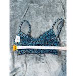 Missguided NWOT SZ 0 Swim Top Adjustable Blue Geometric Print Double Back Strap Photo 3
