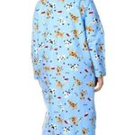 La Cera Blue Dog Cat Flannel Henley Night Shirt Womens Medium Photo 5