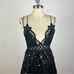Free People  Adella Mini Sequin Dress in Black Photo 3