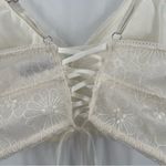 Aerie Bralette Size Medium Lace Embroidered Longline Bra Corset Cream Flower NWT Photo 7