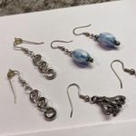 Lot Of 3 Silver Tone Pierced Earrings Dangle Mix 1 Pair Are Roller Skates Photo 1